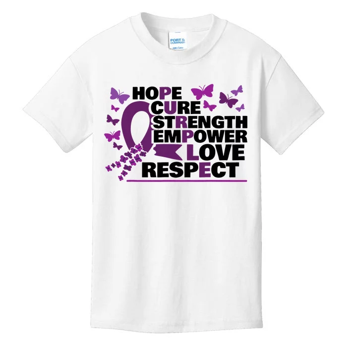 Epilepsy Warrior Purple Ribbon Butterfly Kids T-Shirt