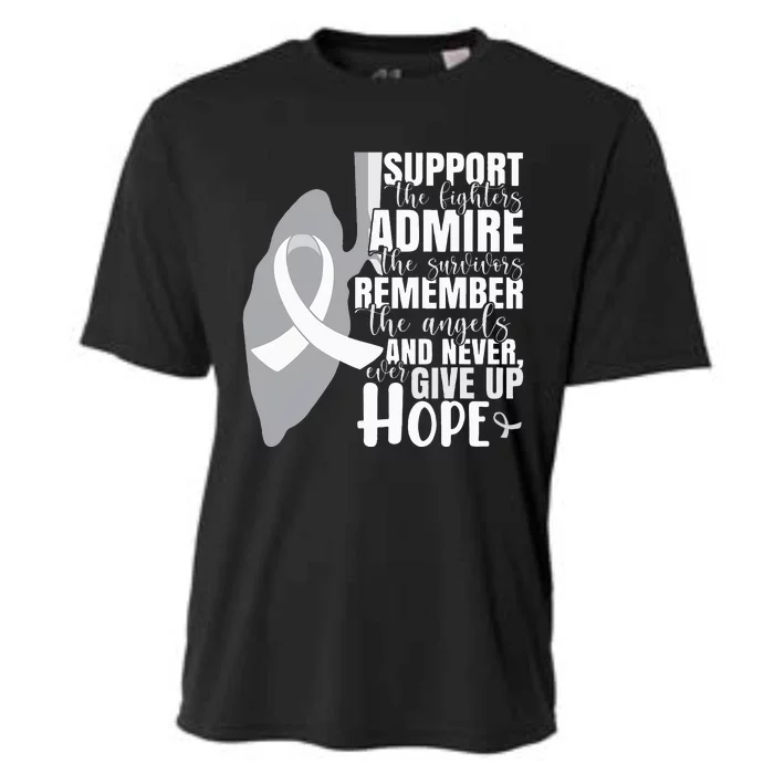 Empowering White Ribbon Support for Lung Cancer Fighters Cooling Performance Crew T-Shirt