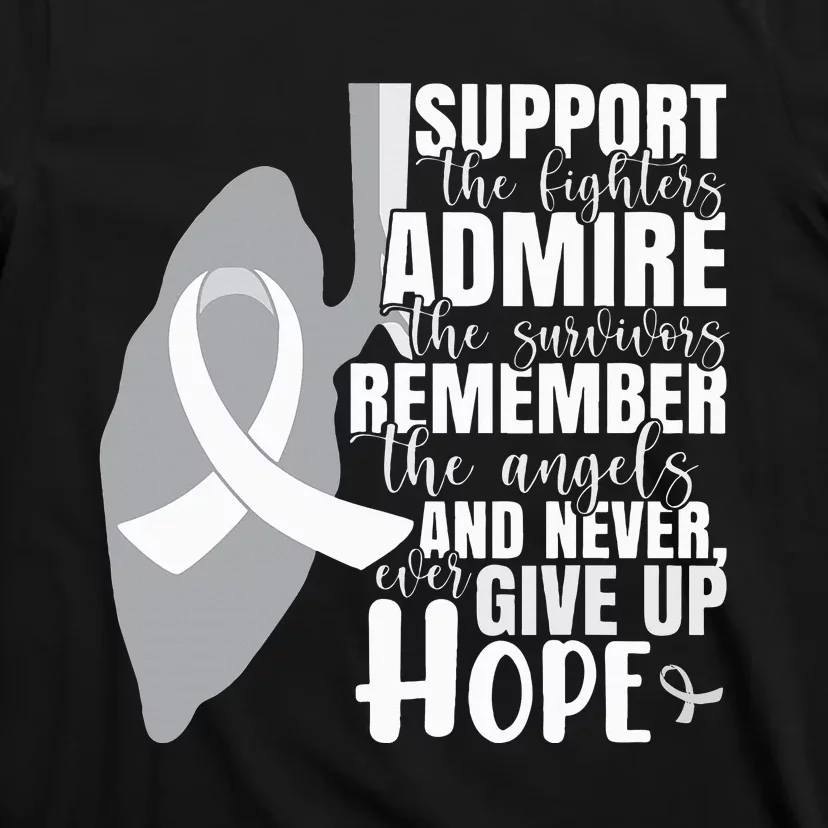 Empowering White Ribbon Support for Lung Cancer Fighters T-Shirt