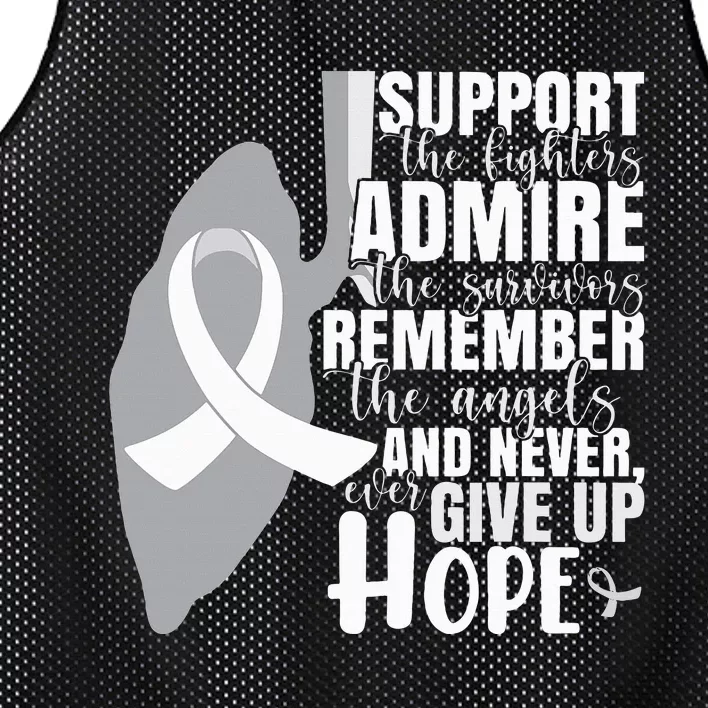 Empowering White Ribbon Support for Lung Cancer Fighters Mesh Reversible Basketball Jersey Tank