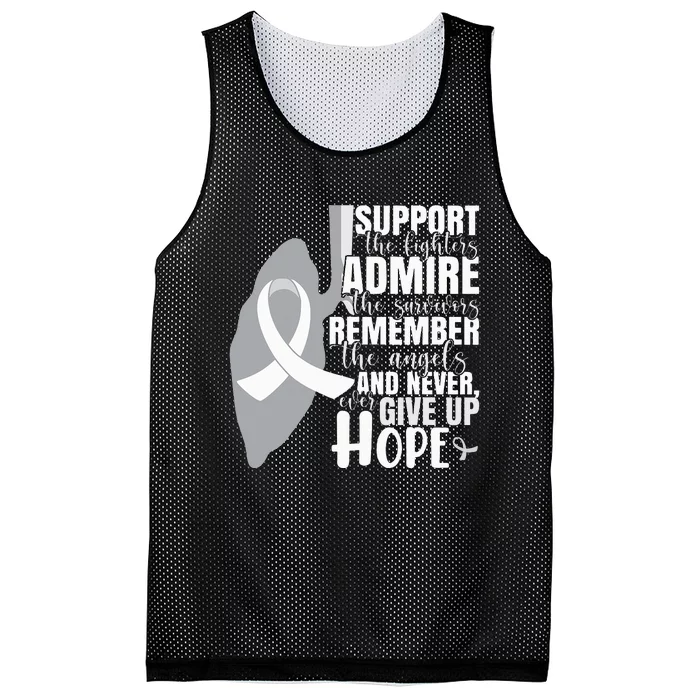 Empowering White Ribbon Support for Lung Cancer Fighters Mesh Reversible Basketball Jersey Tank