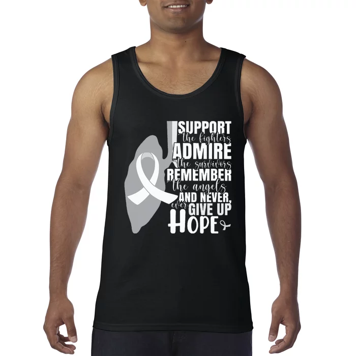 Empowering White Ribbon Support for Lung Cancer Fighters Tank Top