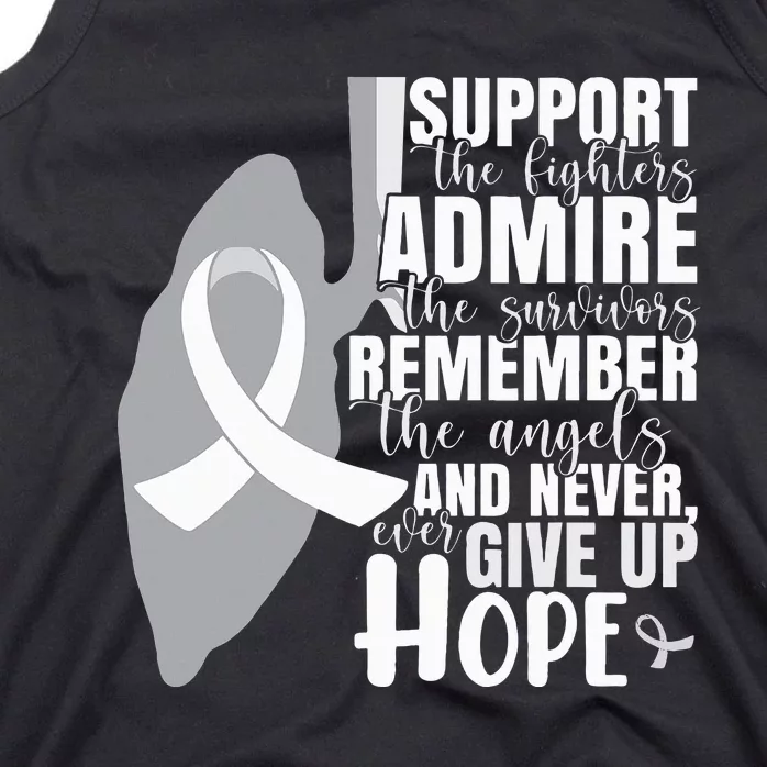 Empowering White Ribbon Support for Lung Cancer Fighters Tank Top