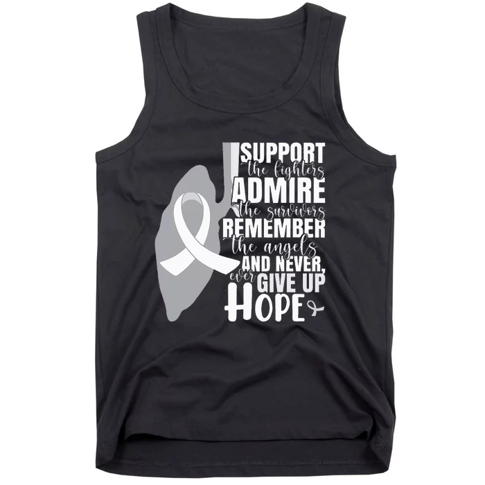 Empowering White Ribbon Support for Lung Cancer Fighters Tank Top