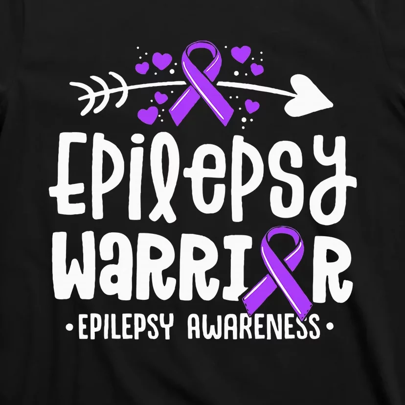 Epilepsy Warrior Ribbon Purple Epilepsy Awareness Support T-Shirt