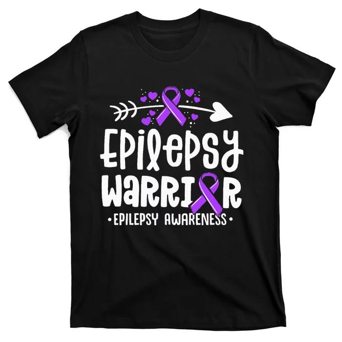 Epilepsy Warrior Ribbon Purple Epilepsy Awareness Support T-Shirt