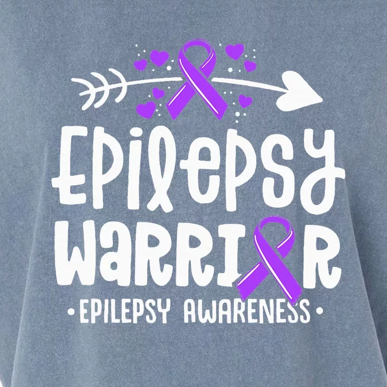 Epilepsy Warrior Ribbon Purple Epilepsy Awareness Support Garment-Dyed Women's Muscle Tee