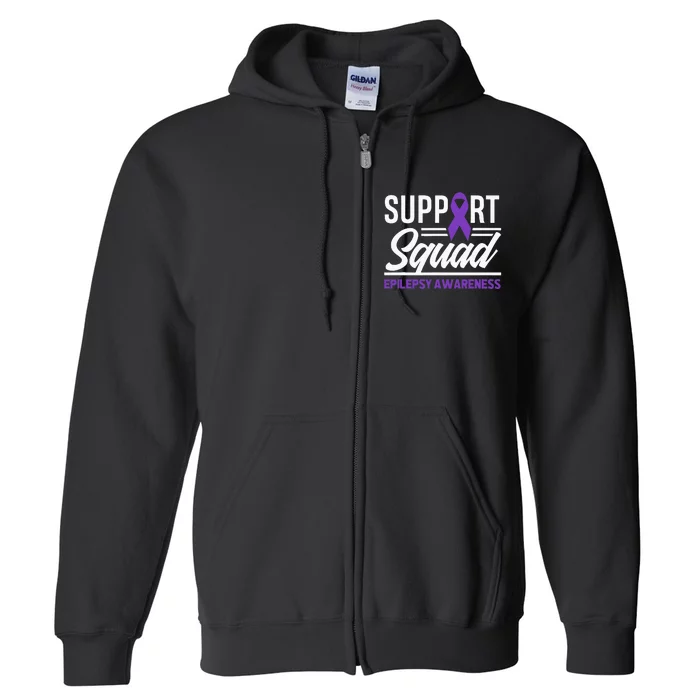 Epilepsy Warrior Support Squad Support Epilepsy Awareness Full Zip Hoodie