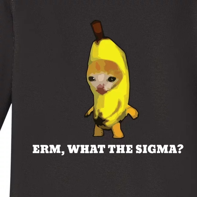 Erm What Sigma Cat Meme Baby Long Sleeve Bodysuit