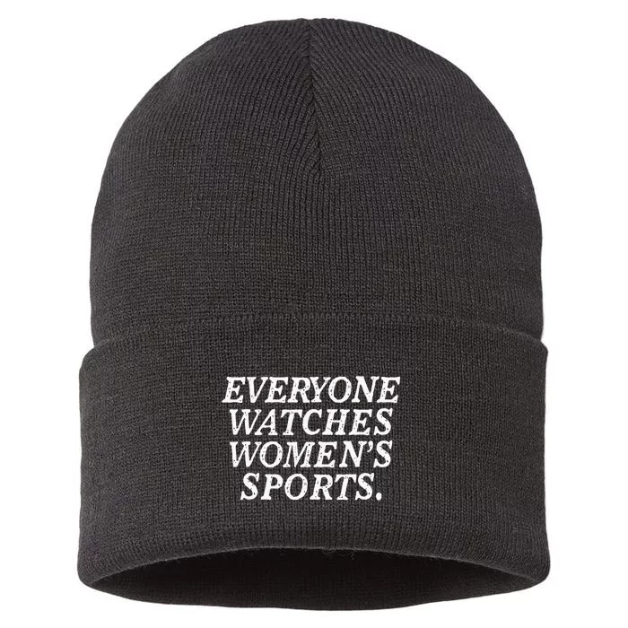 Everyone Watches Sports Funny Saying Sustainable Knit Beanie