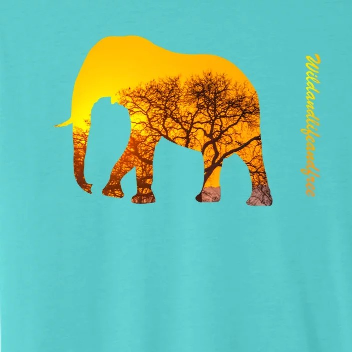 Elephant With Sunset In Africa Wildlife Elephants Gift ChromaSoft Performance T-Shirt