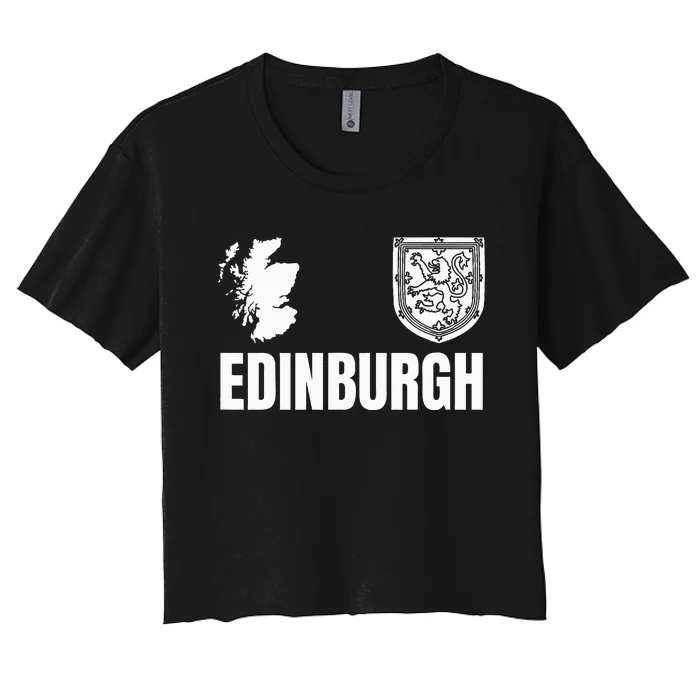 Edinburgh With Scotland Emblem Women's Crop Top Tee