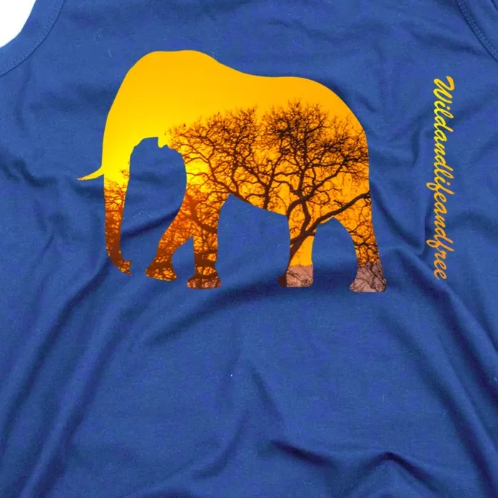 Elephant With Sunset In Africa Wildlife Elephants Gift Tank Top