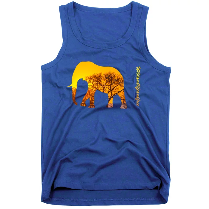 Elephant With Sunset In Africa Wildlife Elephants Gift Tank Top