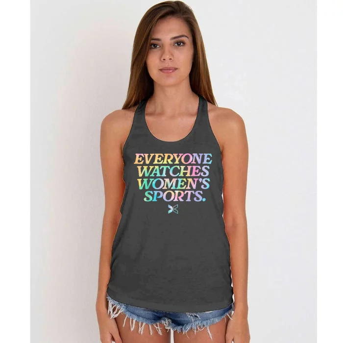 Everyone Watches Sports Love Sports Women's Knotted Racerback Tank