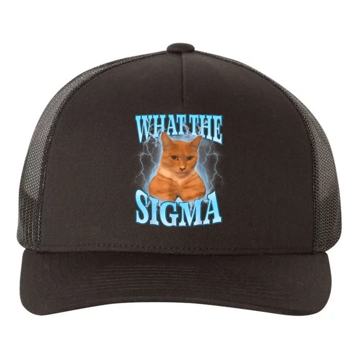 Erm What The Sigma Meme Cat Ironic Brainrot Yupoong Adult 5-Panel Trucker Hat