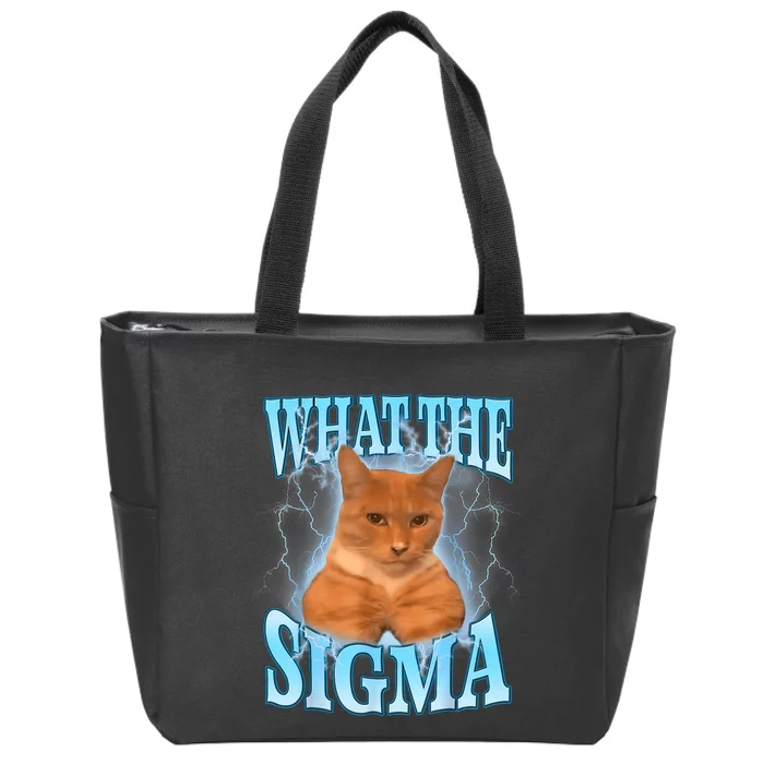 Erm What The Sigma Meme Cat Ironic Brainrot Zip Tote Bag