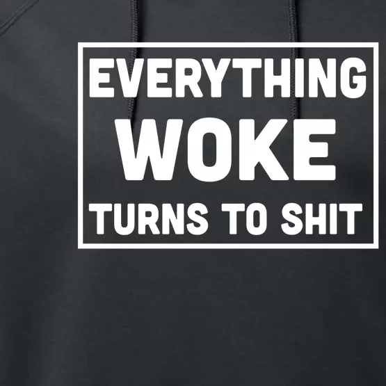 Everything Woke Turns To Shit Performance Fleece Hoodie