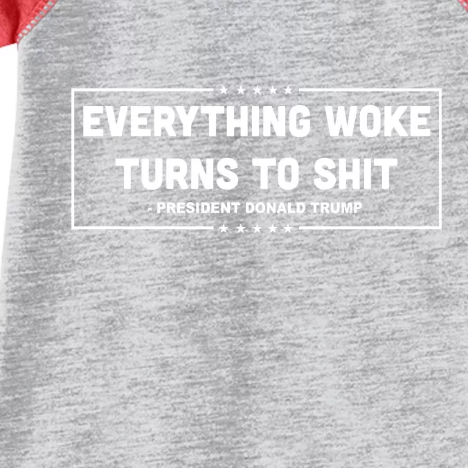 Everything Woke Turns To Shit Funny Trump Quote Infant Baby Jersey Bodysuit