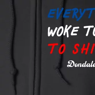 Everything Woke Turns To Shit Funny Poop Emoji Trump Quote Full Zip Hoodie