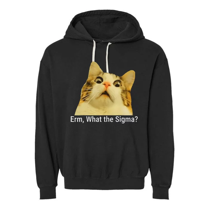 Erm What The Sigma Funny Quote Garment-Dyed Fleece Hoodie