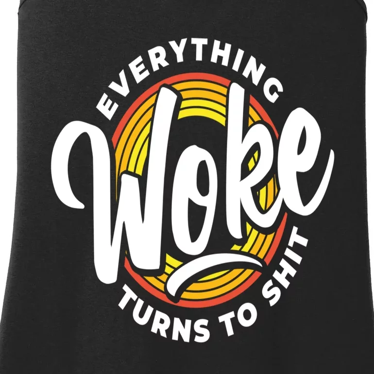 Everything Woke Turns To Shit Unwoke Ladies Essential Tank