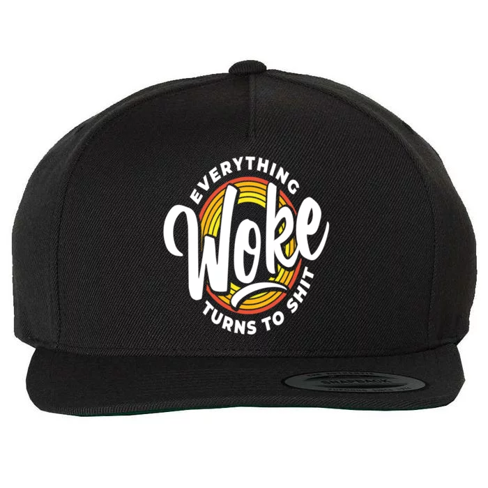 Everything Woke Turns To Shit Unwoke Wool Snapback Cap