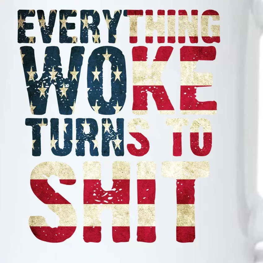 Everything Woke Turns To Shit USA Flag Black Color Changing Mug