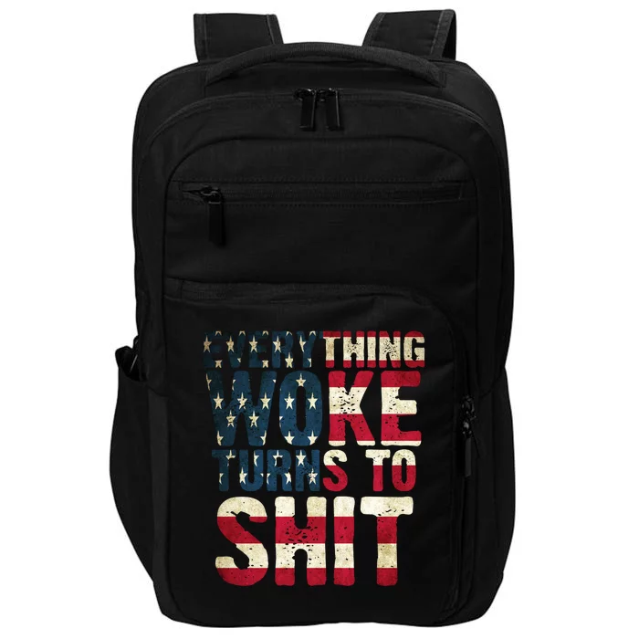 Everything Woke Turns To Shit USA Flag Impact Tech Backpack