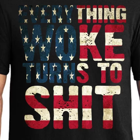 Everything Woke Turns To Shit USA Flag Pajama Set