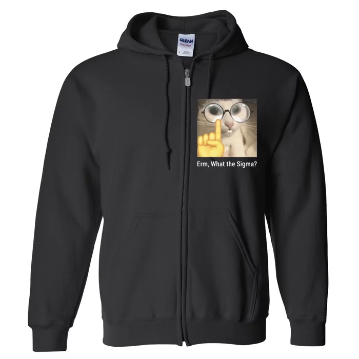 Erm What The Sigma Cat Meme Full Zip Hoodie