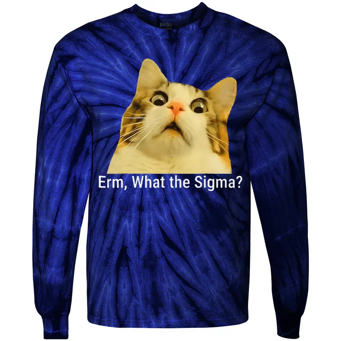 Erm What The Sigma Funny Quote Tie-Dye Long Sleeve Shirt