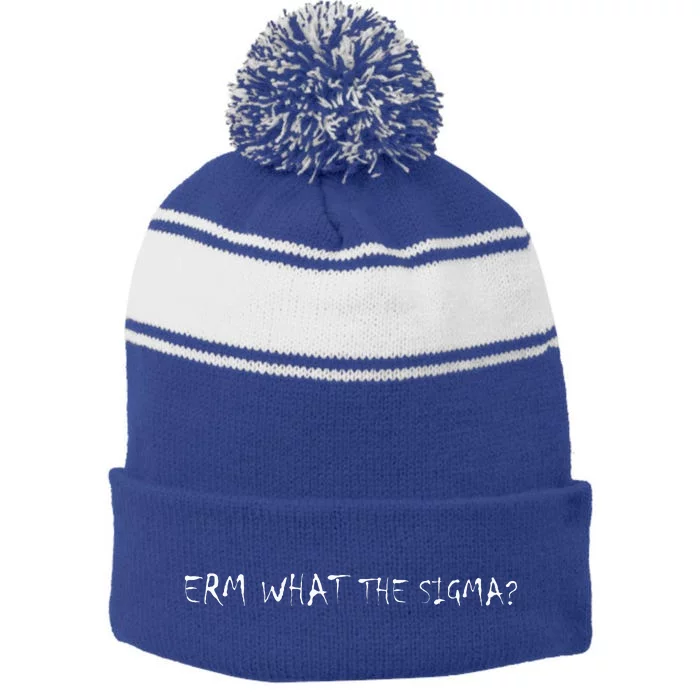 Erm What The Sigma Stripe Pom Pom Beanie