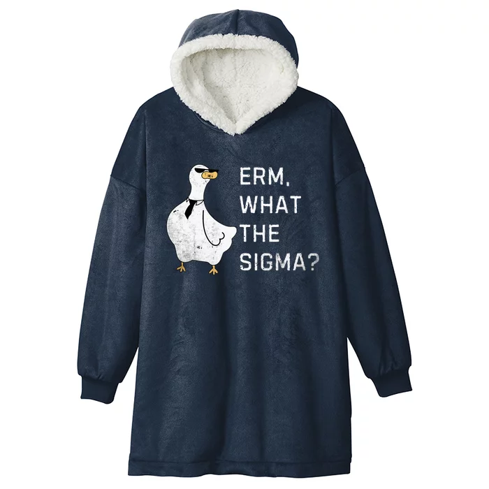 Erm What The Sigma Funny Meme Sigma Hooded Wearable Blanket