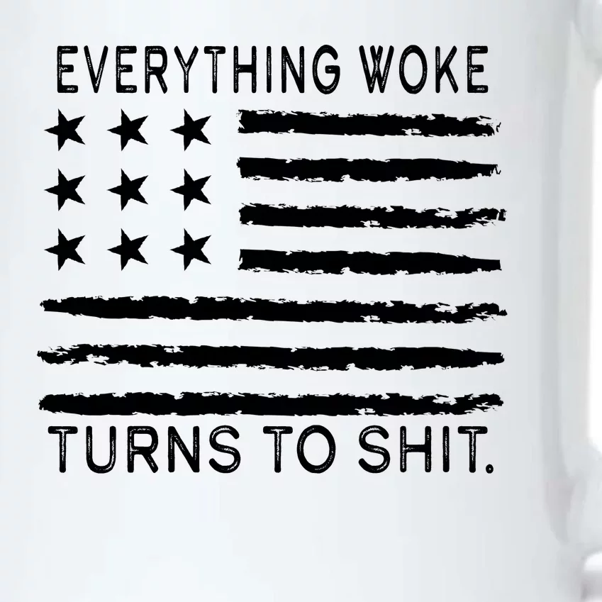 Everything Woke Turns To Shit American Flag Black Color Changing Mug