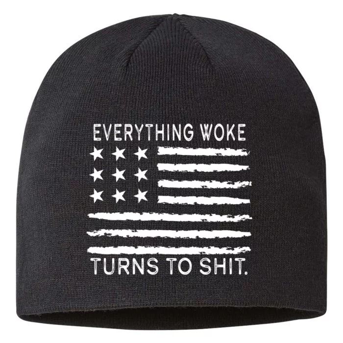 Everything Woke Turns To Shit American Flag 8 1/2in Sustainable Knit Beanie