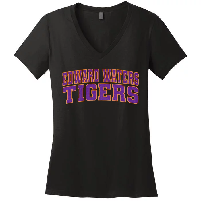 Edward Waters University Tigers Arch01 Women's V-Neck T-Shirt