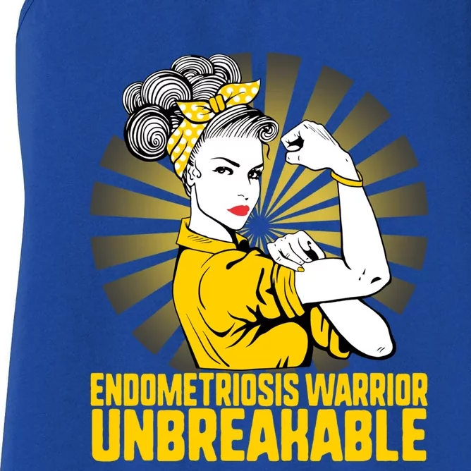 Endometriosis Warrior Unbreakable Endometriosis Awareness Meaningful Gift Women's Racerback Tank