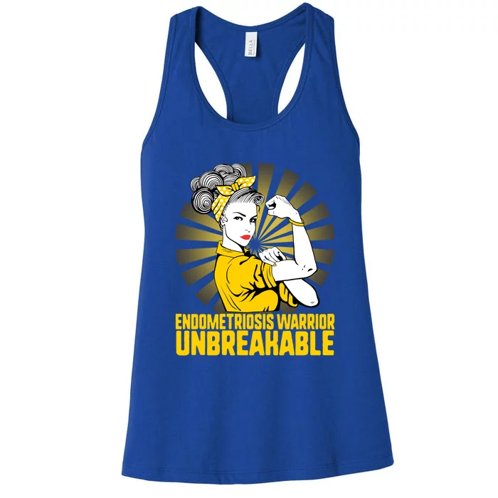 Endometriosis Warrior Unbreakable Endometriosis Awareness Meaningful Gift Women's Racerback Tank