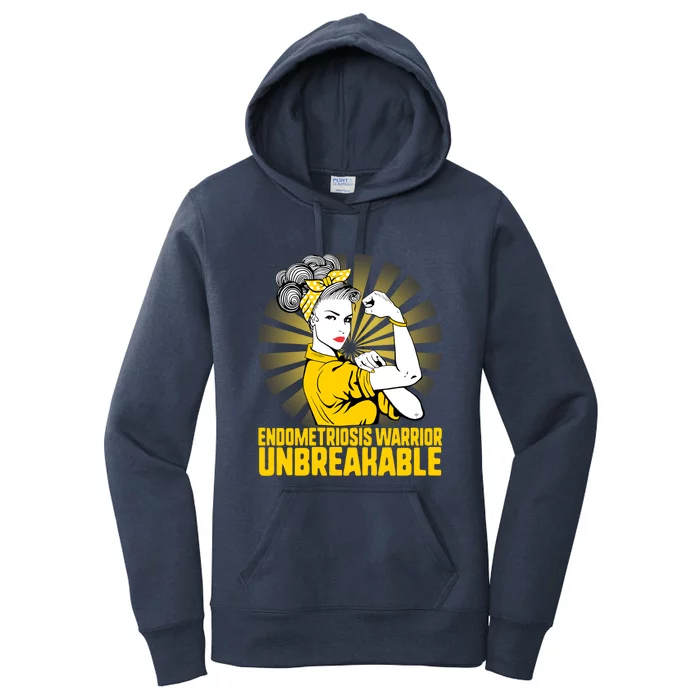 Endometriosis Warrior Unbreakable Endometriosis Awareness Meaningful Gift Women's Pullover Hoodie