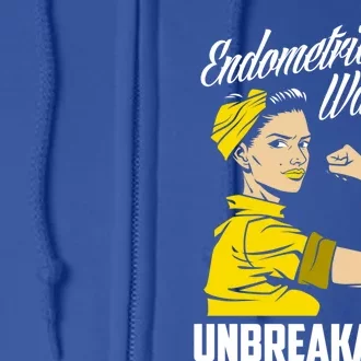 Endometriosis Warrior Unbreakable Endometriosis Awareness Great Gift Full Zip Hoodie