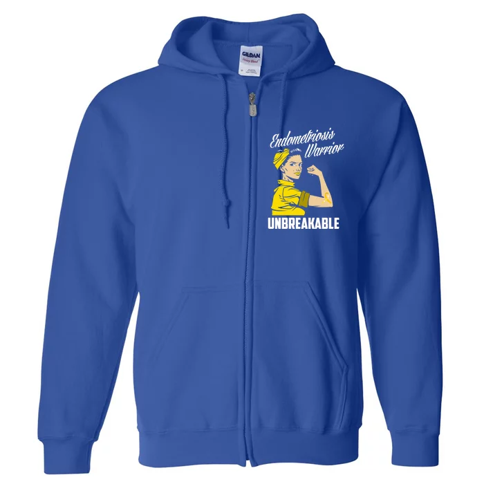 Endometriosis Warrior Unbreakable Endometriosis Awareness Great Gift Full Zip Hoodie