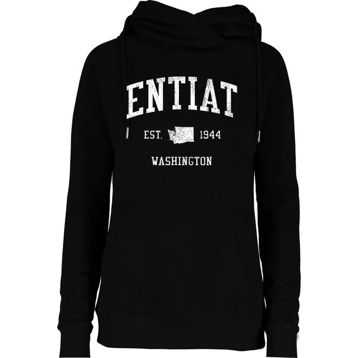 Entiat Wa Vintage Athletic Sports Js01 Womens Funnel Neck Pullover Hood