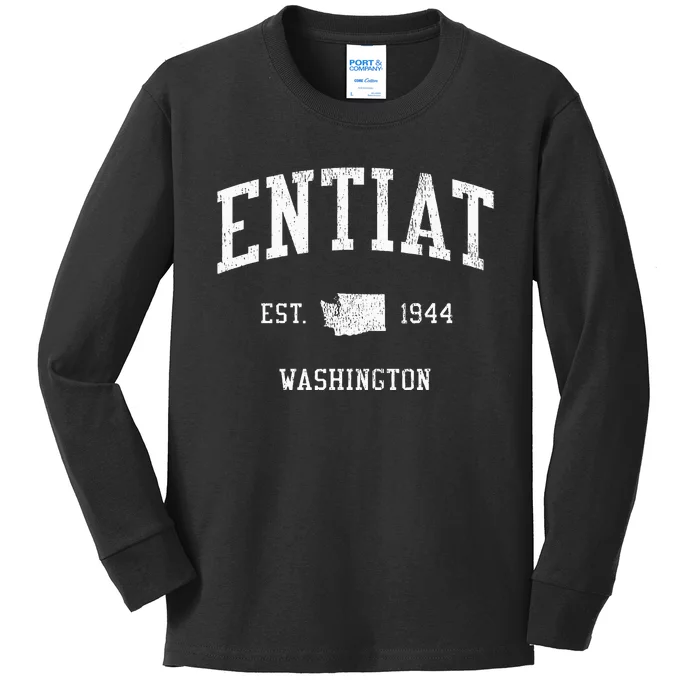 Entiat Wa Vintage Athletic Sports Js01 Kids Long Sleeve Shirt