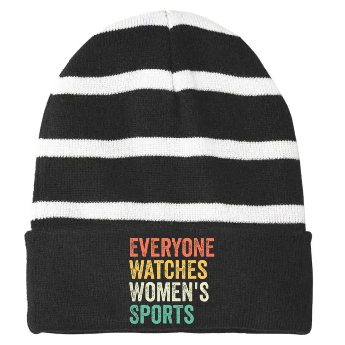 Everyone Watches Women Sports Striped Beanie with Solid Band