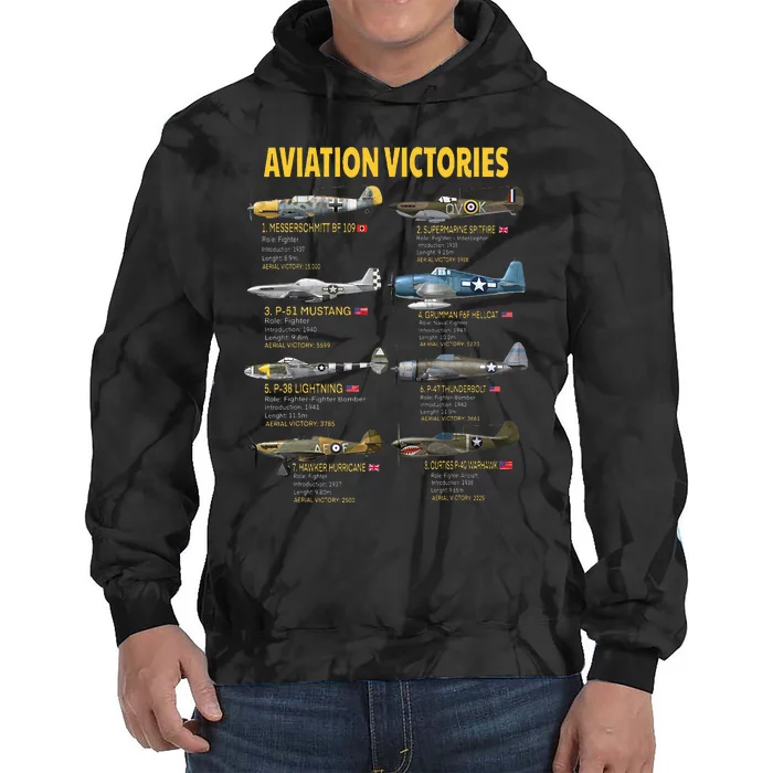 Eight Wwii Warbirds Most Aerial Victories Messerschmitt Tie Dye Hoodie