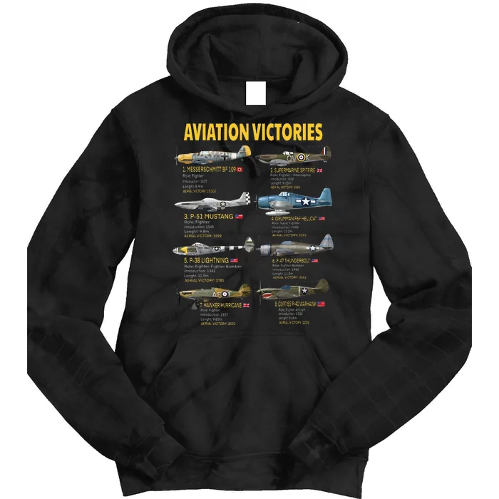 Eight Wwii Warbirds Most Aerial Victories Messerschmitt Tie Dye Hoodie