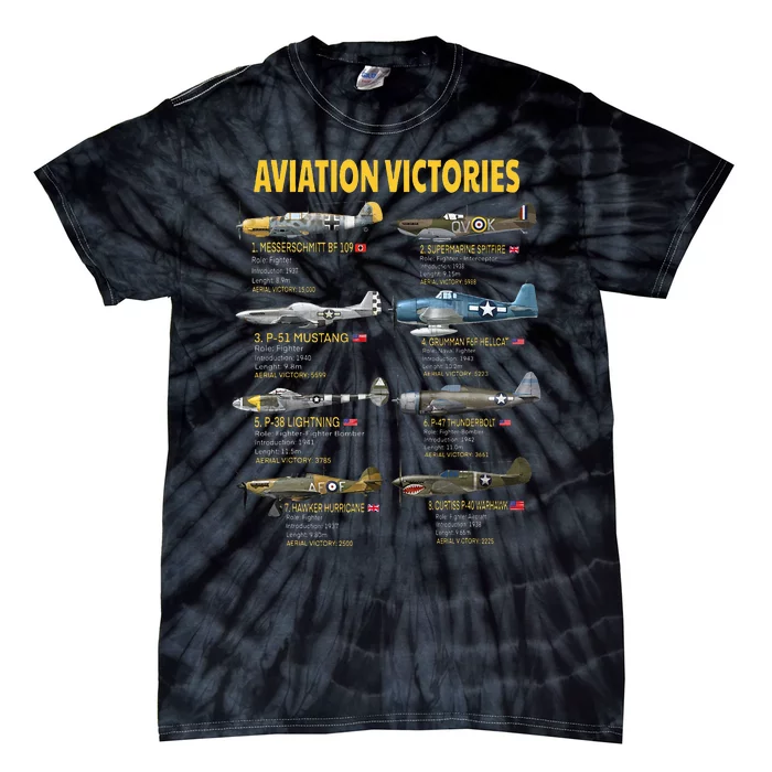 Eight Wwii Warbirds Most Aerial Victories Messerschmitt Tie-Dye T-Shirt