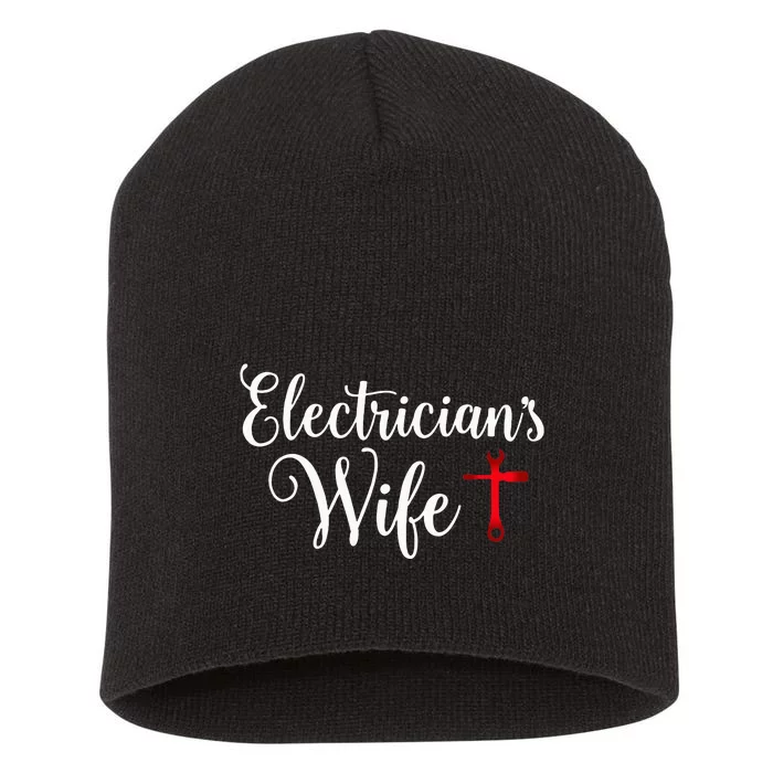 Electricians Wife who loves Funny Electrician Husband Short Acrylic Beanie