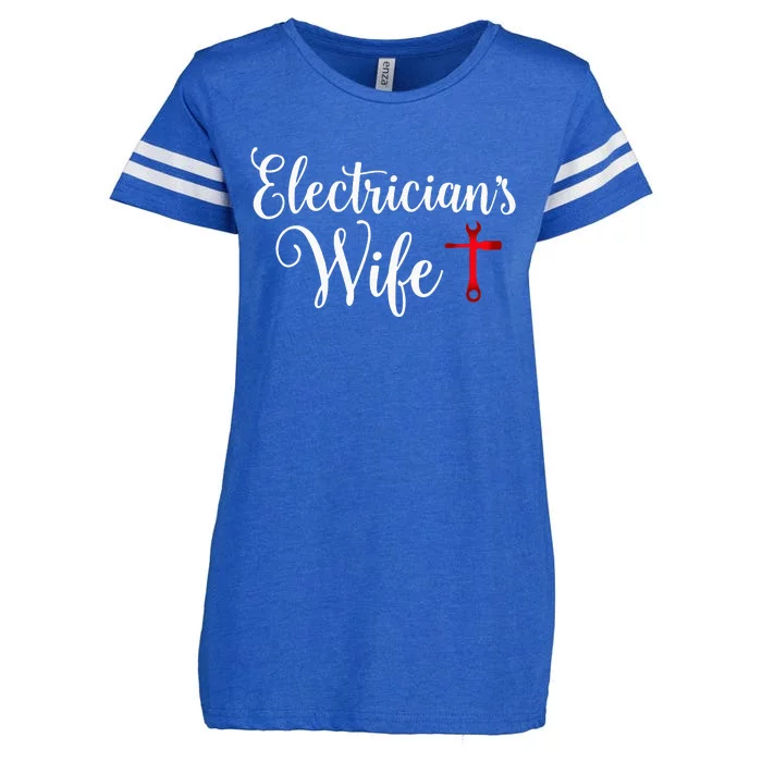 Electricians Wife who loves Funny Electrician Husband Enza Ladies Jersey Football T-Shirt